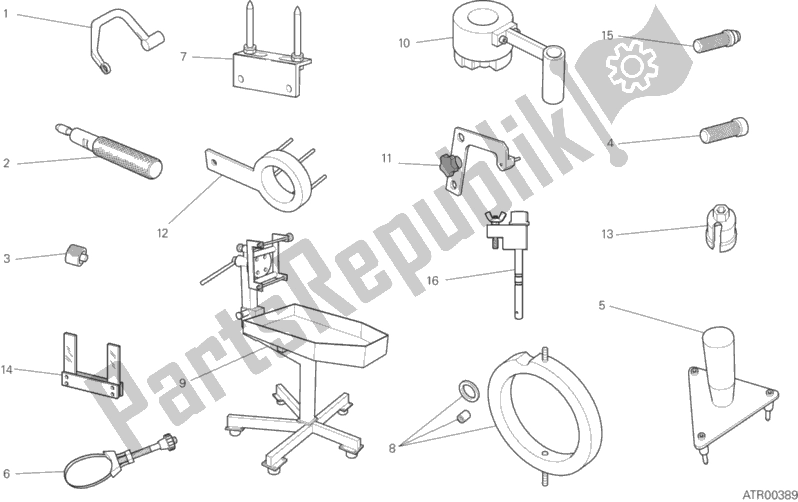 All parts for the 001 - Workshop Service Tools of the Ducati Multistrada 1260 ABS 2020